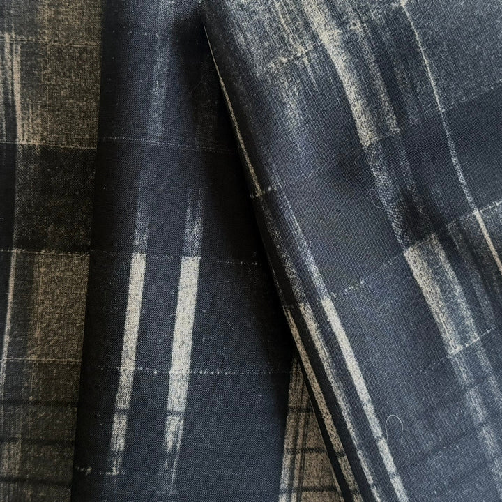Designer Shades of Smoke Ikat-esque Cotton Lawn (Made in Italy)