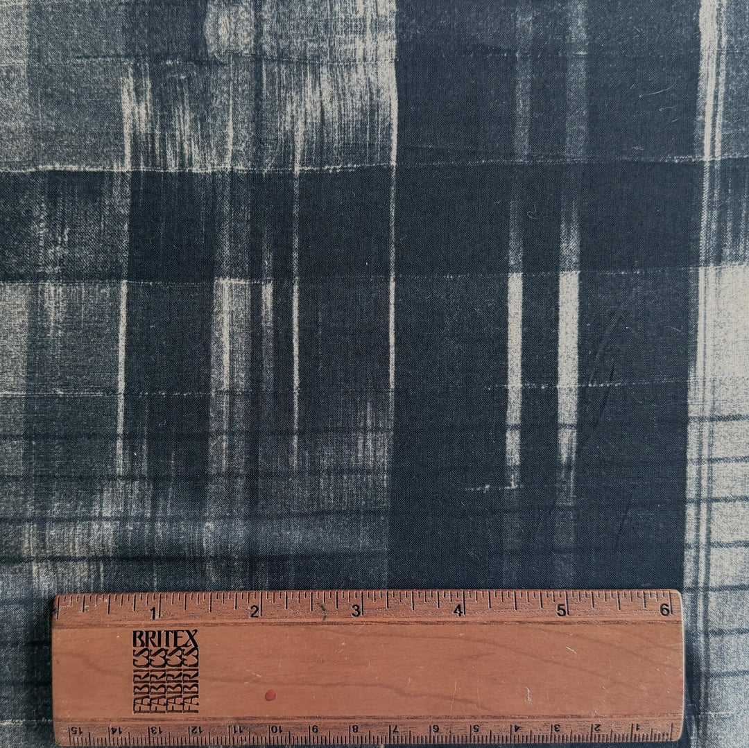 Designer Shades of Smoke Ikat-esque Cotton Lawn (Made in Italy)