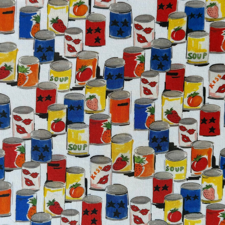 Playful Tinned Love Soup Cotton Lawn (Made in Italy)
