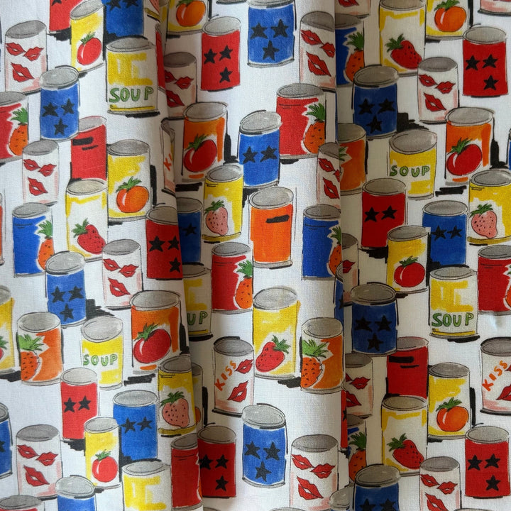 Playful Tinned Love Soup Cotton Lawn (Made in Italy)