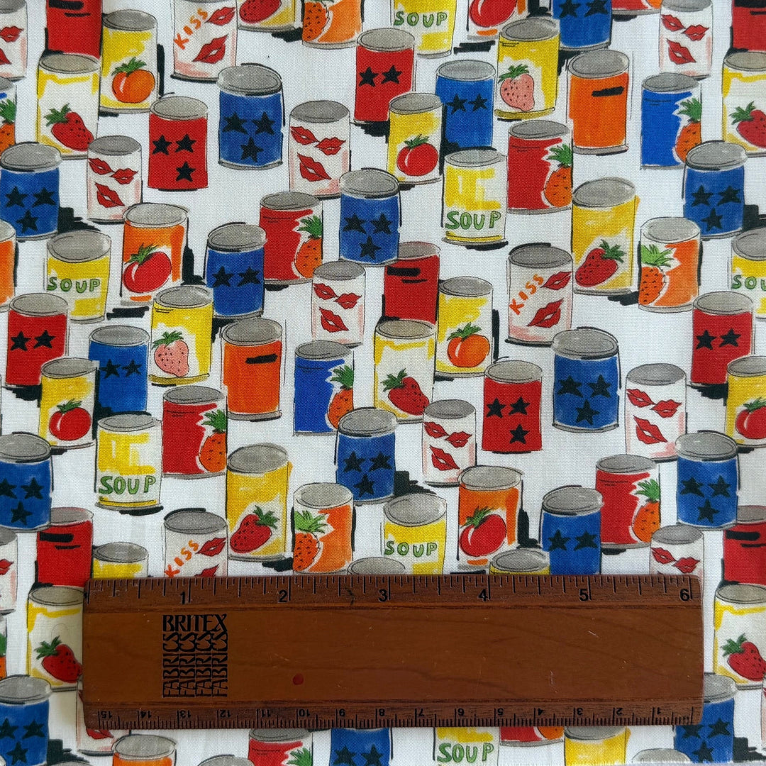 Playful Tinned Love Soup Cotton Lawn (Made in Italy)