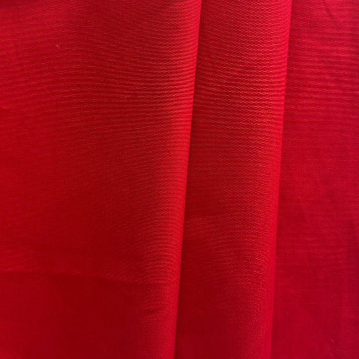 Mid-Weight Gorgeous Lipstick Red Cotton Twill (Made in Italy)