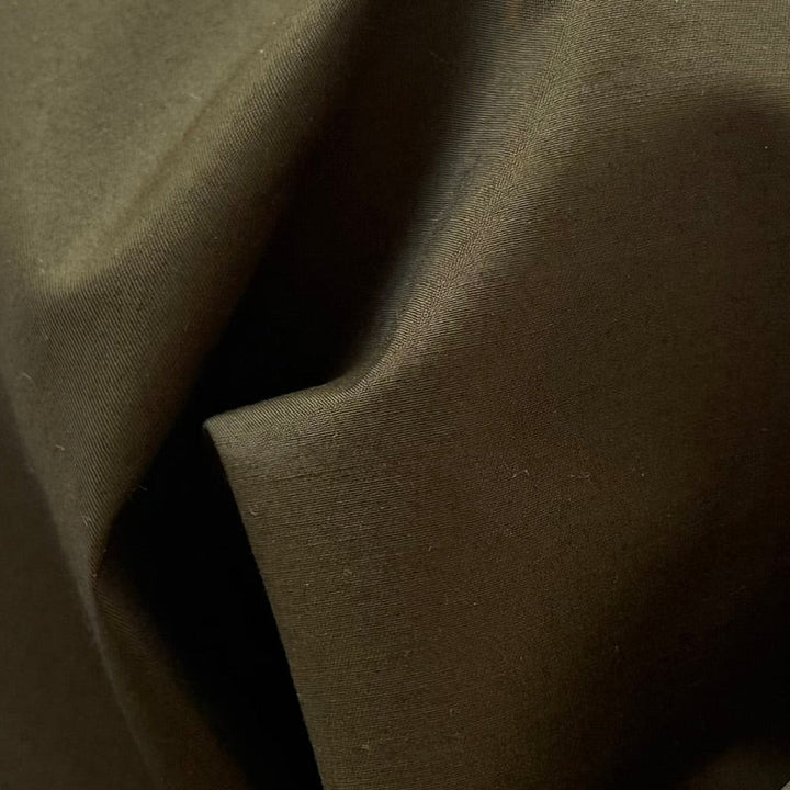 Mid-Weight Deep Olive Drab Cotton & Poliamide Twill (Made in Italy)