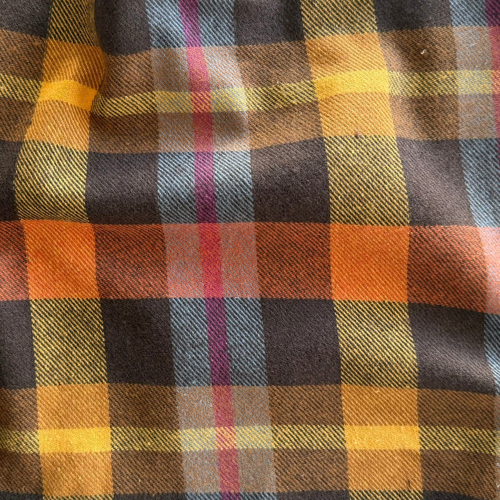 Parosh Saffron & Storm Plaid Cotton Flannel (Made in Italy)