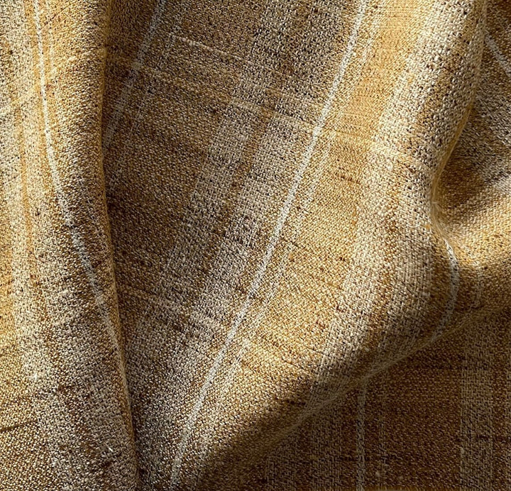 Mid-Weight Plaid Flaxen Dijon Linen (Made in Italy)