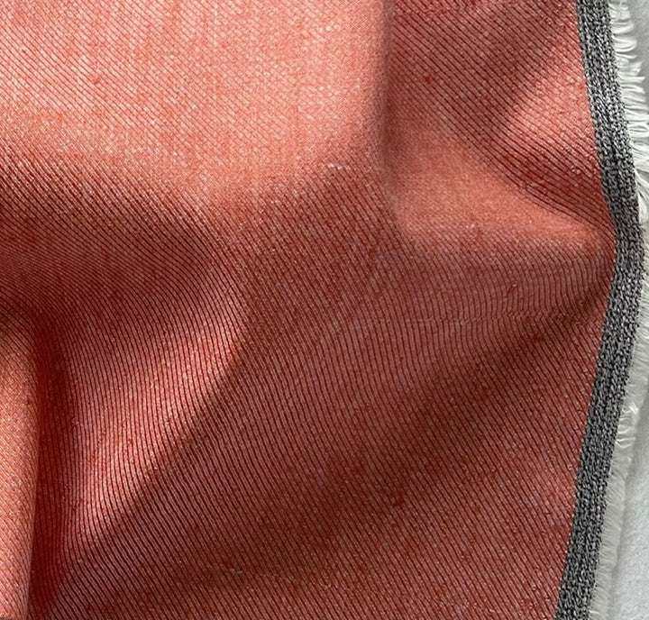 Mid-Weight Ocean Salmon Cross-Woven Linen Twill (Made in Italy)