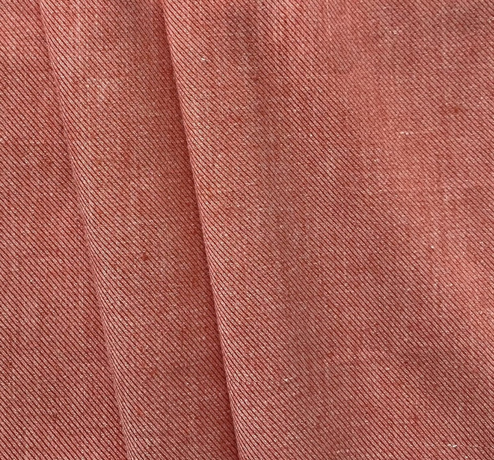 Mid-Weight Ocean Salmon Cross-Woven Linen Twill (Made in Italy)