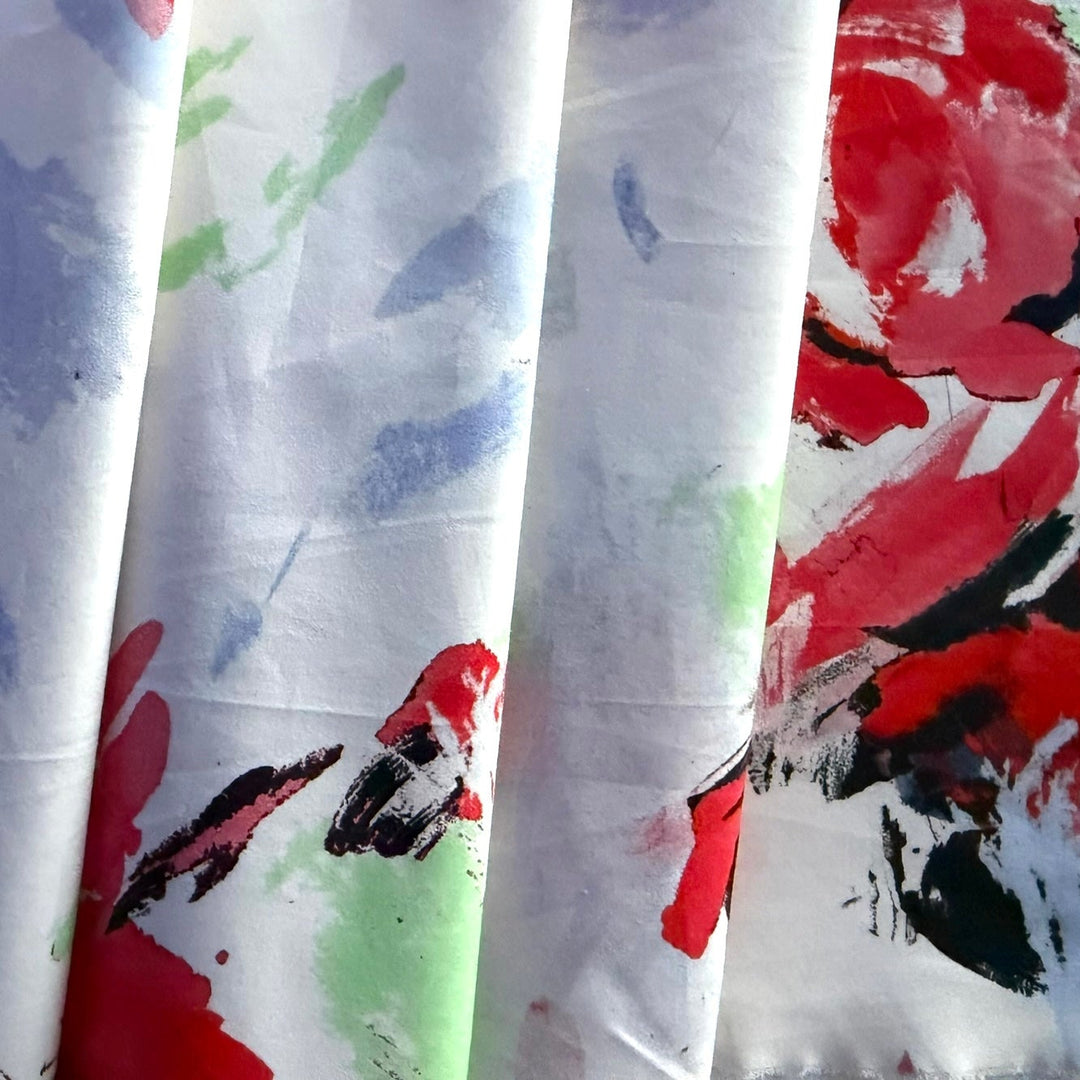 Stunning Floral Splash Crisp Cotton Poplin (Made in Italy)