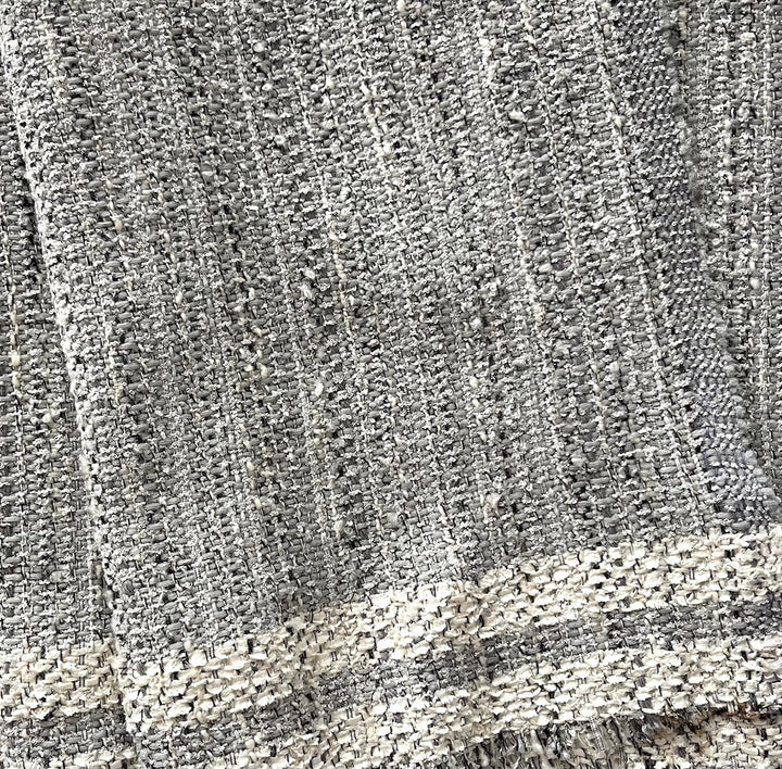 58" Panel - Celine Soft Shells & Fog Grey Cotton Blend Bouclé (Made in Italy)