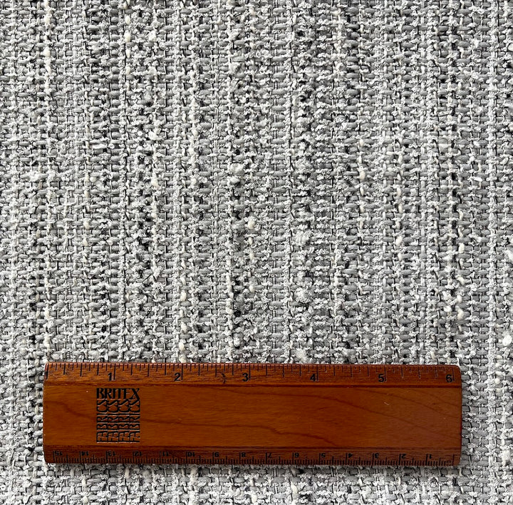 58" Panel - Celine Soft Shells & Fog Grey Cotton Blend Bouclé (Made in Italy)