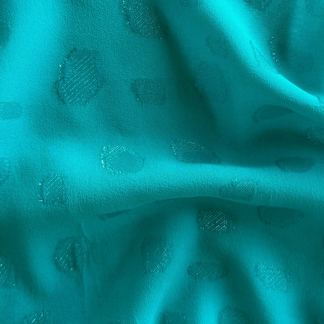 Versace Semi-Sheer Glimmery Dotted Stretch Silk Crepe Georgette (Made in Italy)