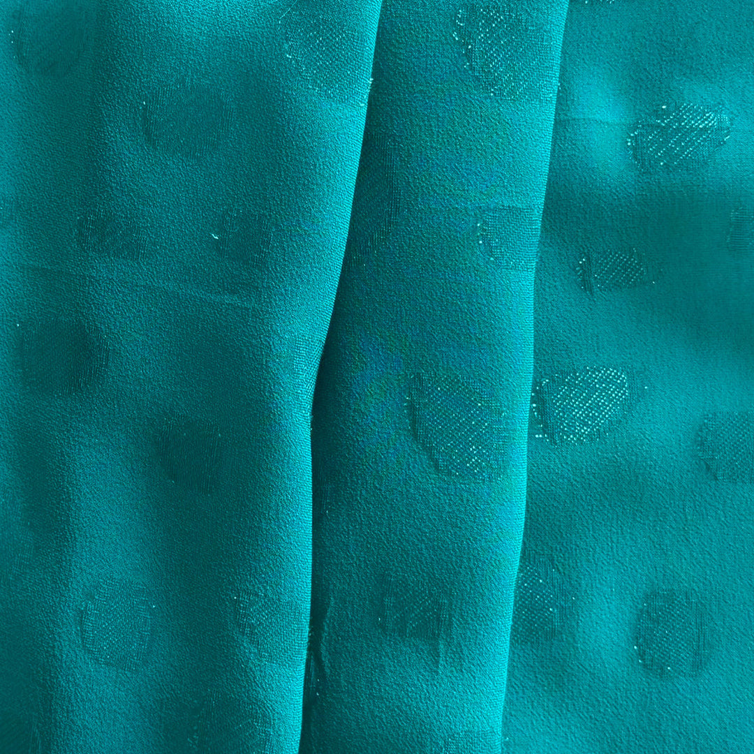 Versace Semi-Sheer Glimmery Dotted Stretch Silk Crepe Georgette (Made in Italy)