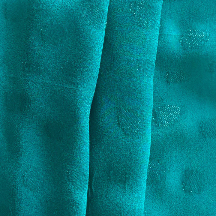 Versace Semi-Sheer Glimmery Dotted Stretch Silk Crepe Georgette (Made in Italy)