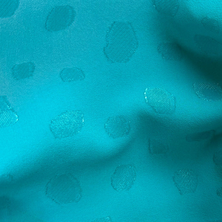 Versace Semi-Sheer Glimmery Dotted Stretch Silk Crepe Georgette (Made in Italy)