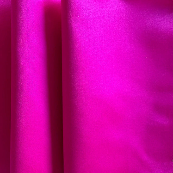 Fluorescent Pink Silk & Cotten Duchess Satin (Made in Italy)