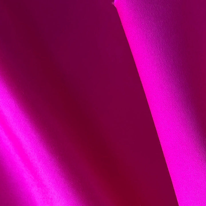 Fluorescent Pink Silk & Cotten Duchess Satin (Made in Italy)
