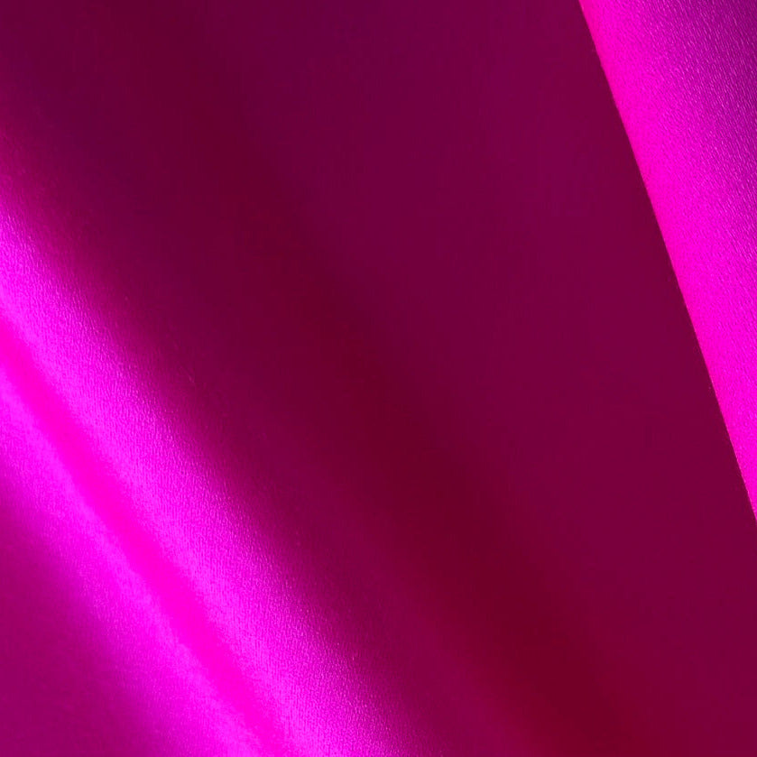 Fluorescent Pink Silk & Cotten Duchess Satin (Made in Italy)