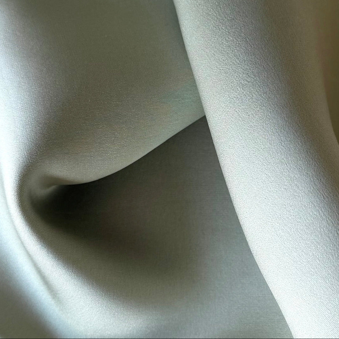 Lux Burma Jade Double-Faced 4-Ply Silk Satin Crepe (Made in Italy)