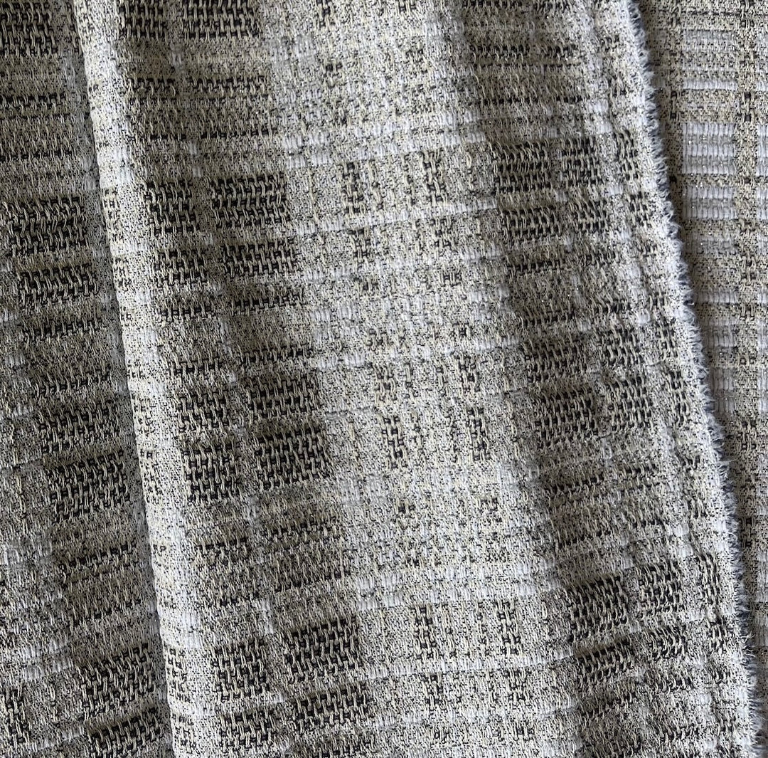 Couture Understated Sandy Parchment Cotton Blend Suiting (Made in Italy)