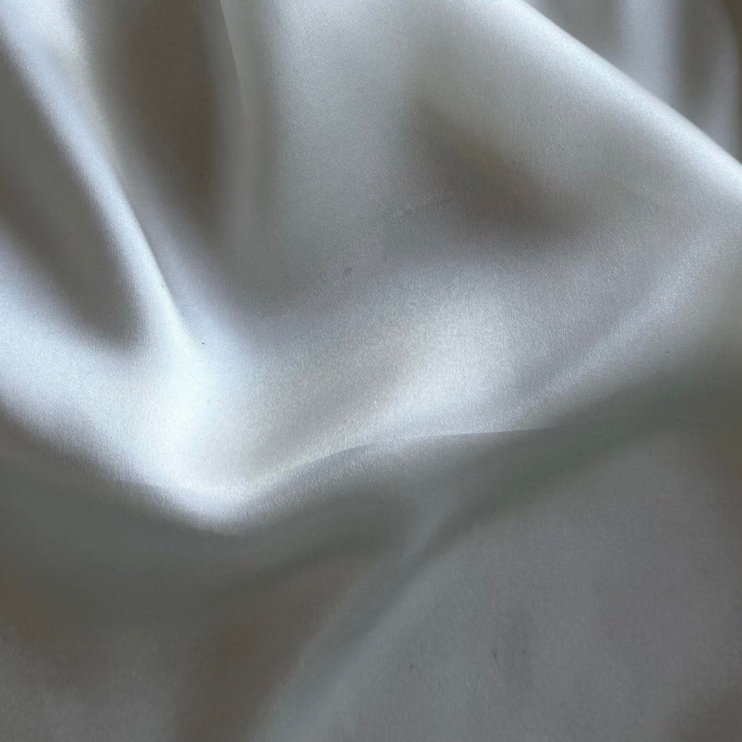Gleaming White Silk Satin Charmeuse (Made in Italy)