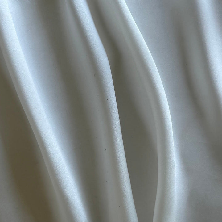 Gleaming White Silk Satin Charmeuse (Made in Italy)