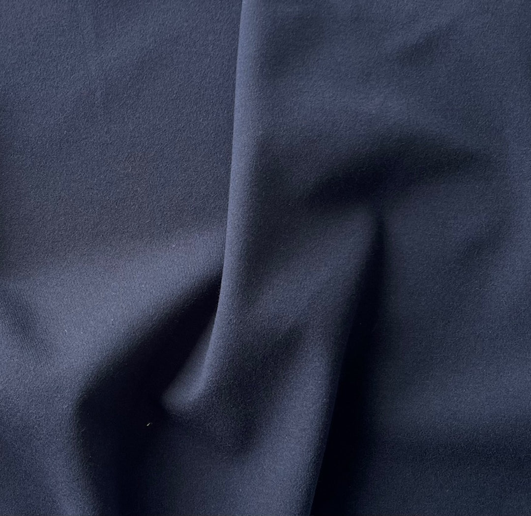 Heavier Midnight Navy Rayon Viscose Ponte Double-Knit (Made in Italy)