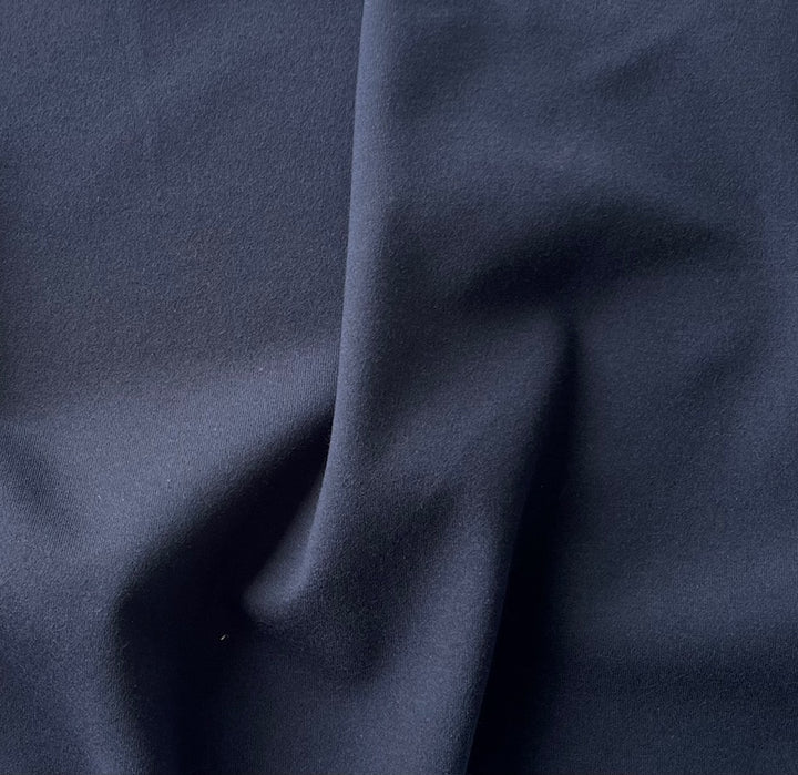 Heavier Midnight Navy Rayon Viscose Ponte Double-Knit (Made in Italy)