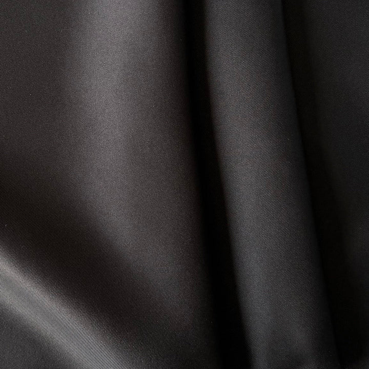 Drapey Crow Wing Black Silk Twill (Made in Italy)