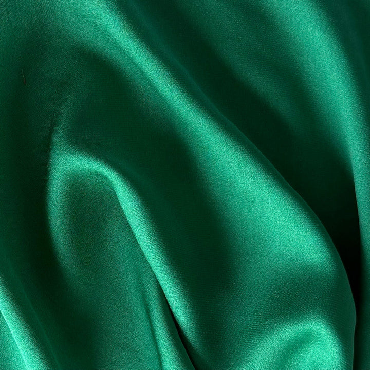 Viridian Washed Stretch Silk Satin Charmeuse (Made in Italy)