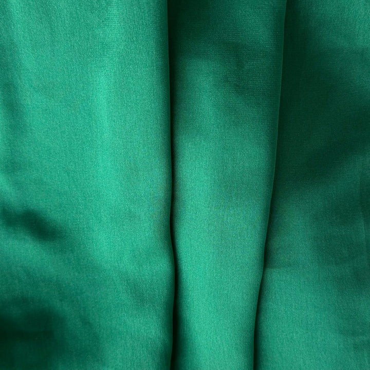 Viridian Washed Stretch Silk Satin Charmeuse (Made in Italy)