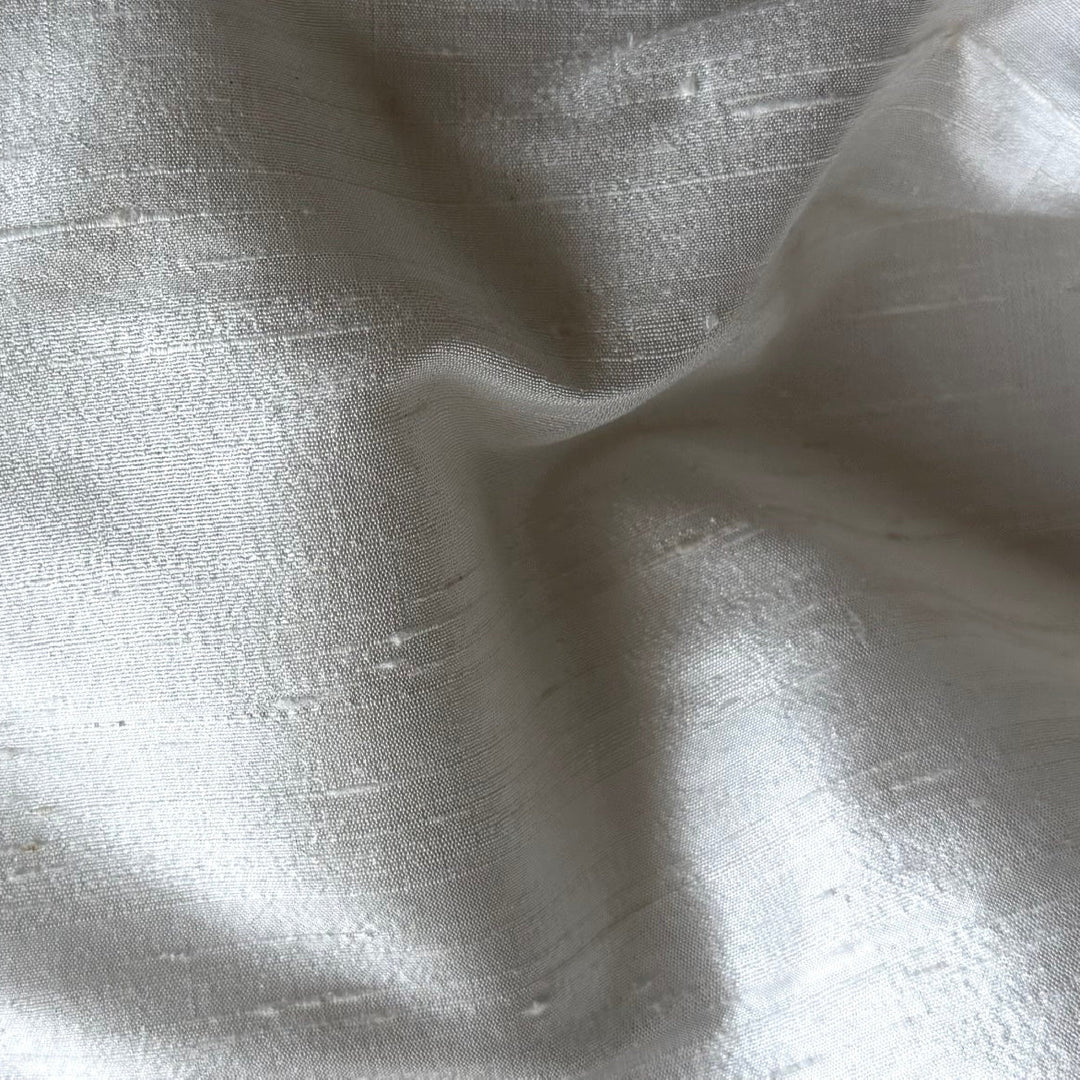 Classic Bright White Silk Dupioni (Made in India)