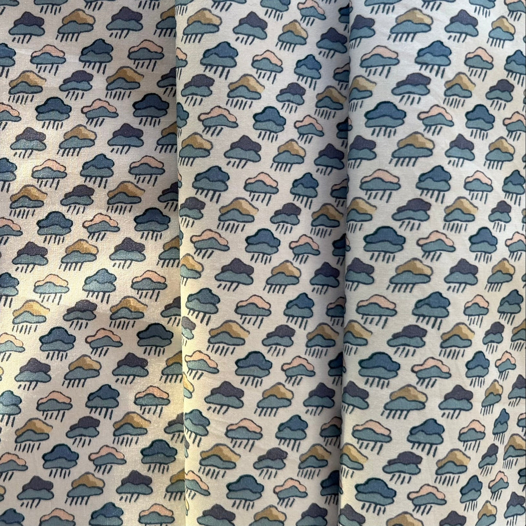 Rain Clouds Blue Liberty of London Tana Cotton Lawn (Made in Italy)