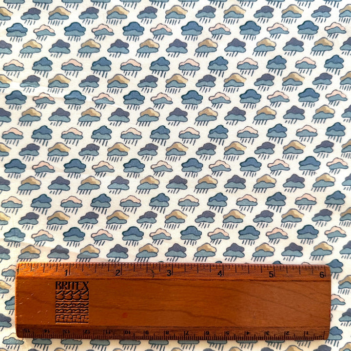 Rain Clouds Blue Liberty of London Tana Cotton Lawn (Made in Italy)
