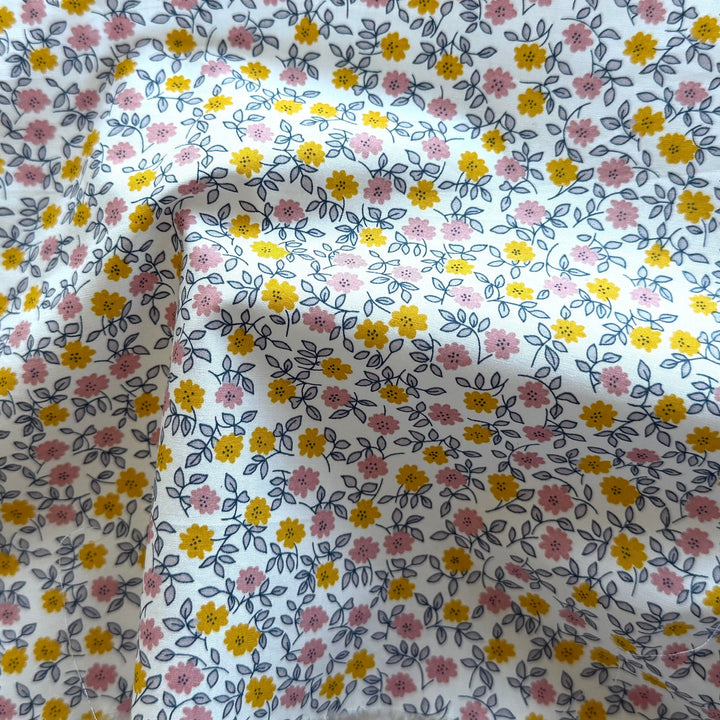 Ditzy Pink & Yellow Posies Liberty of London Tana Cotton Lawn (Made in Italy)