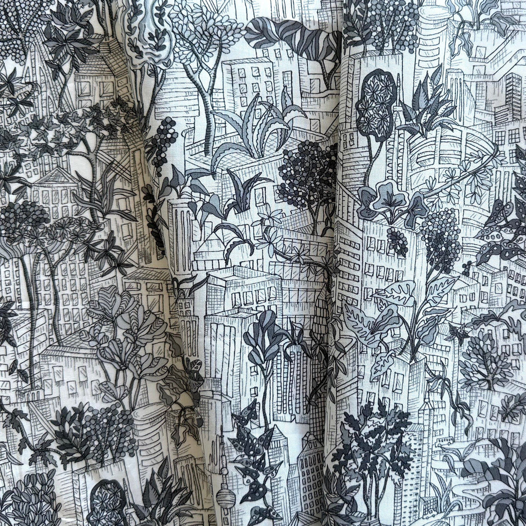 Plantopolis Grey Liberty of London Tana Cotton Lawn (Made in Italy)