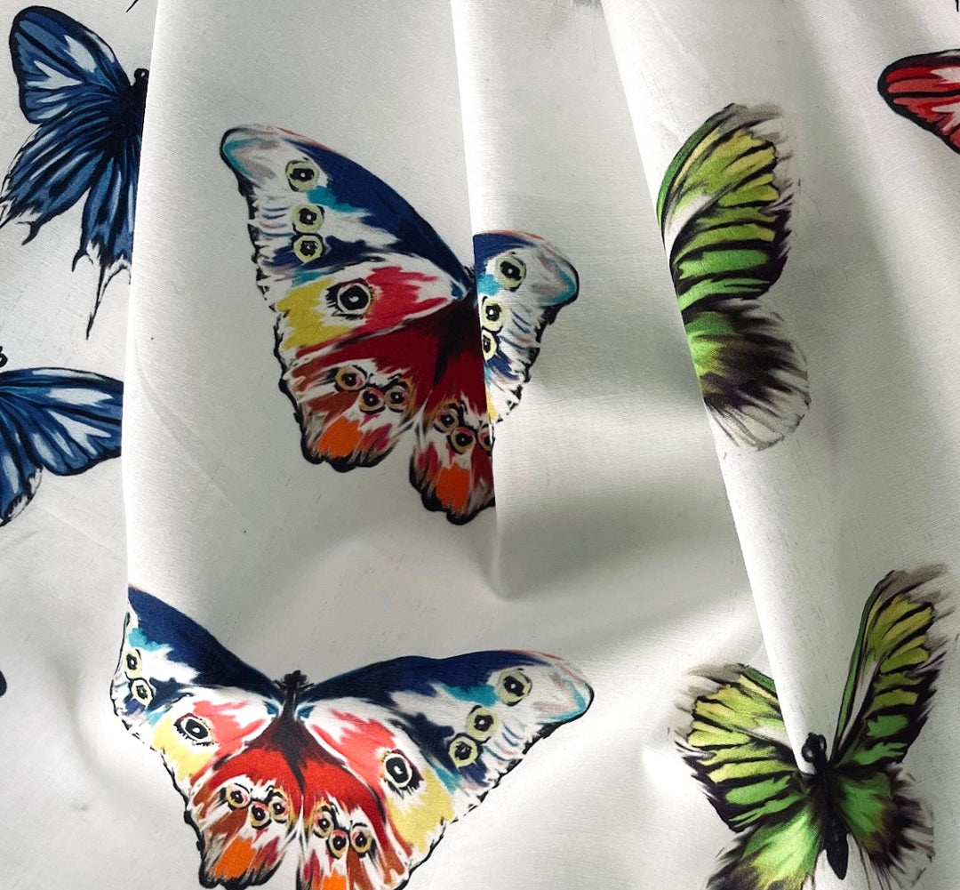 Magic Wings Butterfly Garden Cotton Lawn (Made in Italy)