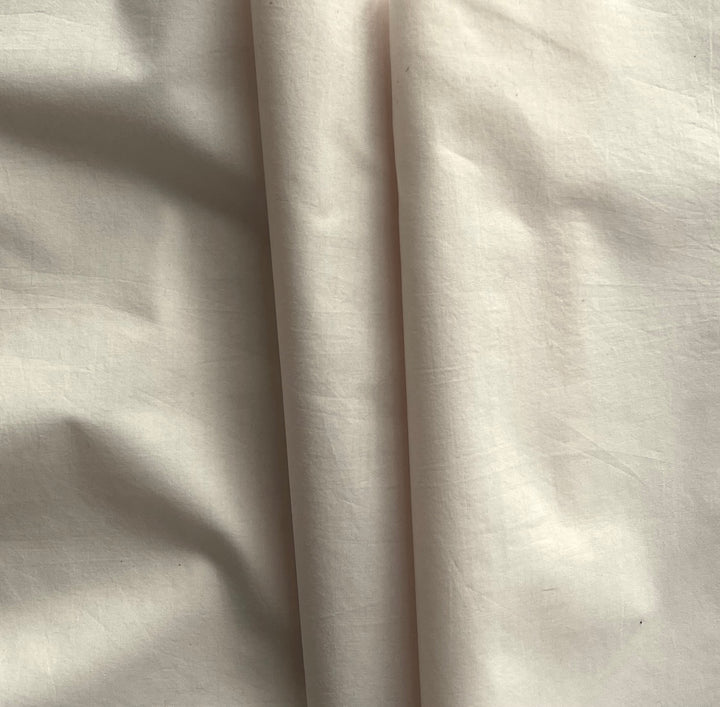 Creamed Ivory Cotton Poplin Shirting (Made in Italy)