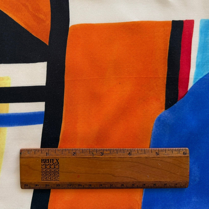 Abstract Jitterbug Rayon Satin Charmeuse (Made in Italy)