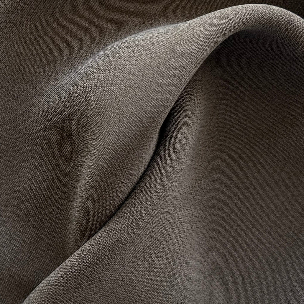Mid-Weight Cool Mushroom Rayon Viscose Blend Crepe (Made in Italy)