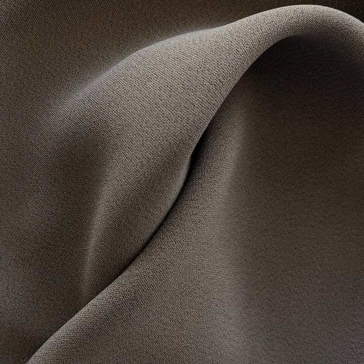 Mid-Weight Cool Mushroom Rayon Viscose Blend Crepe (Made in Italy)