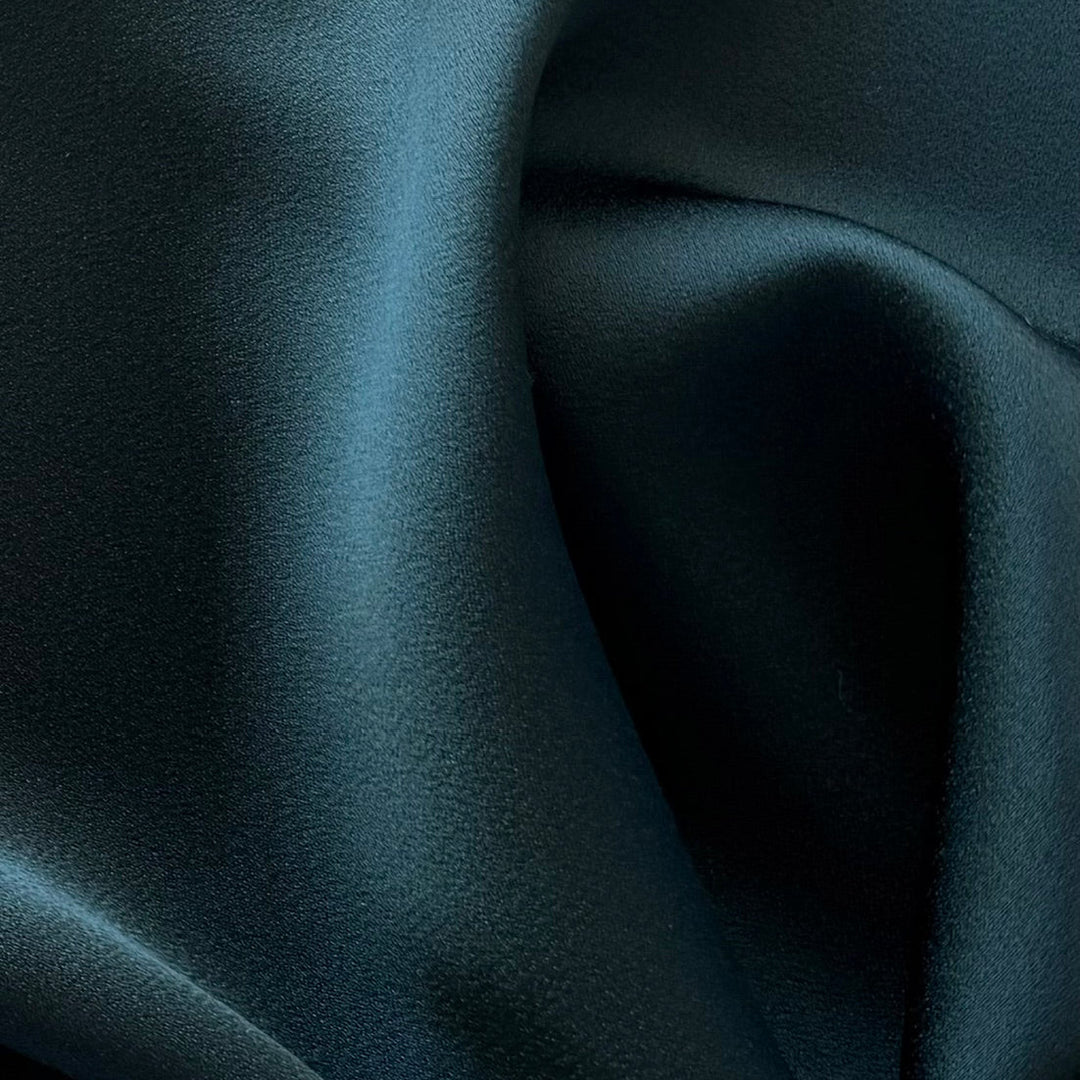 Seaside Teal Rayon Viscose Crepe Back Satin (Made in Italy)