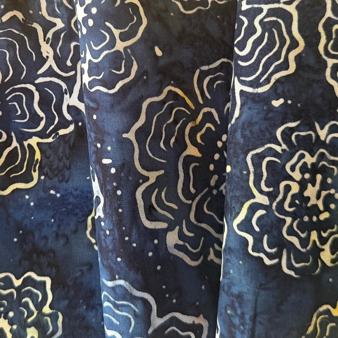 Open Indigo Flowers Cotton Batik (Made in Indonesia)