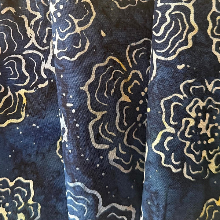 Open Indigo Flowers Cotton Batik (Made in Indonesia)