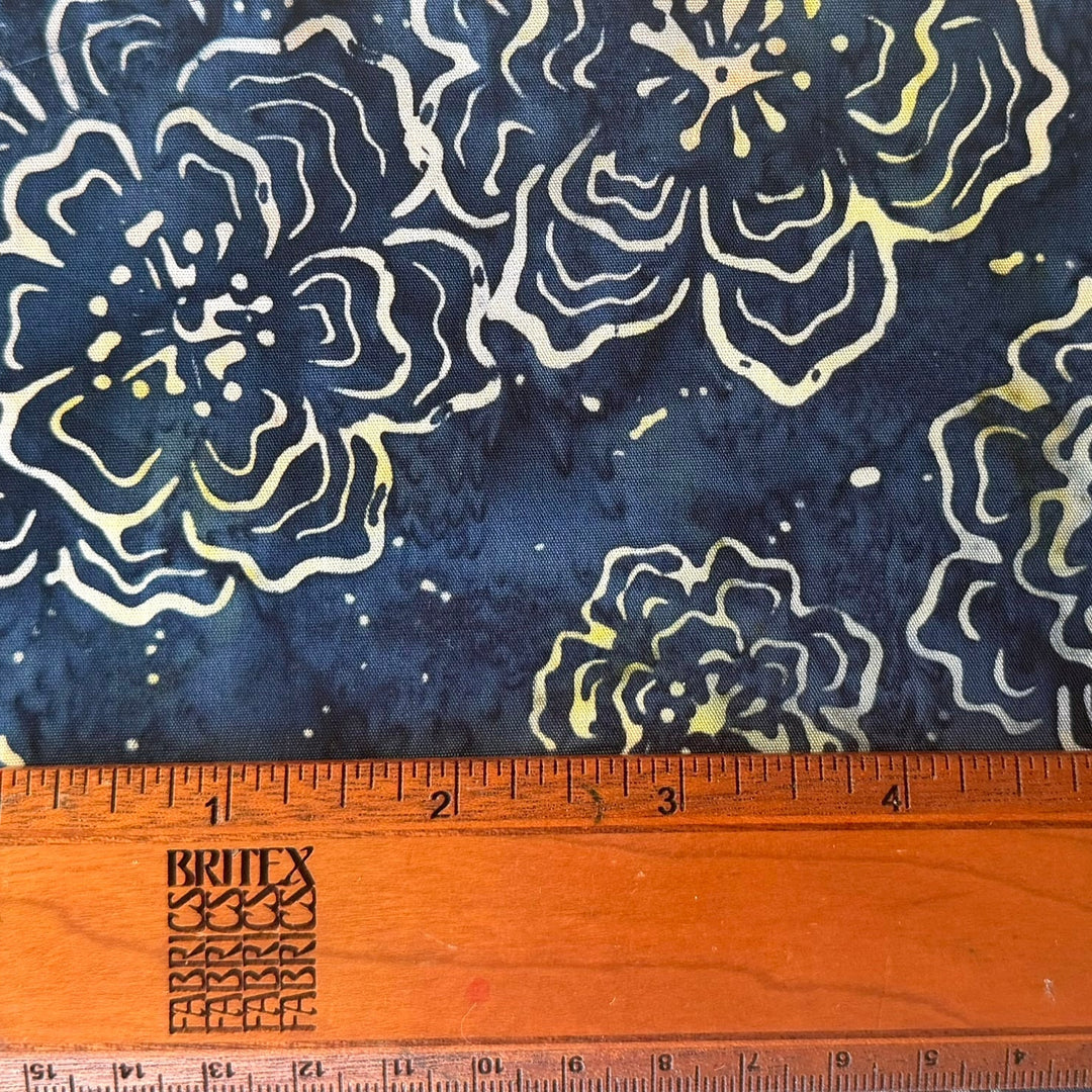 Open Indigo Flowers Cotton Batik (Made in Indonesia)