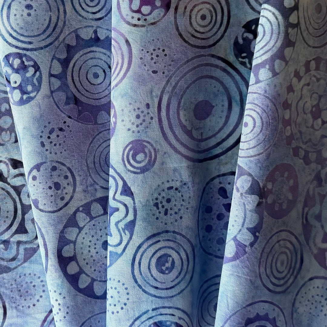 Lilac Circular Motifs Cotton Batik (Made in Indonesia)