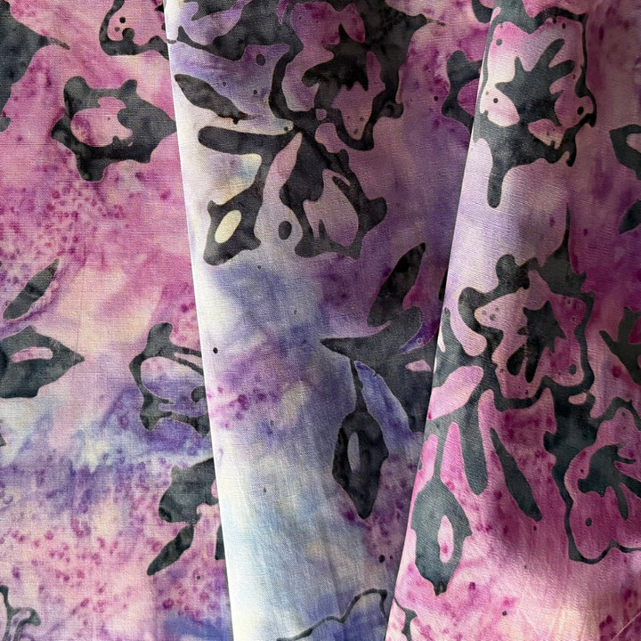 Violet Morning Glories Cotton Batik (Made in Indonesia)