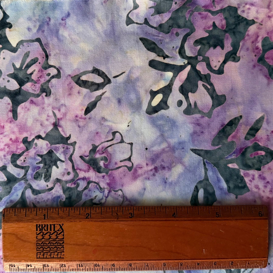 Violet Morning Glories Cotton Batik (Made in Indonesia)