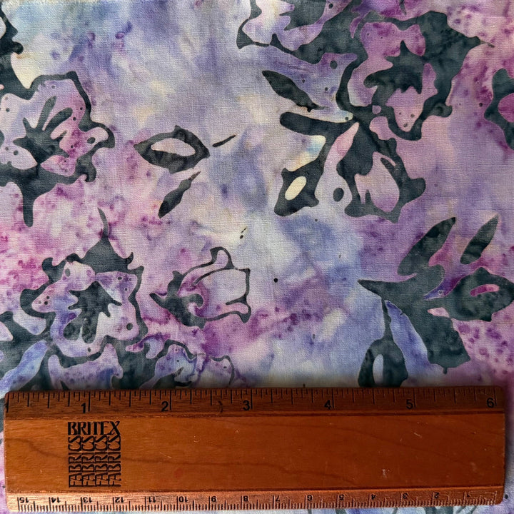 Violet Morning Glories Cotton Batik (Made in Indonesia)