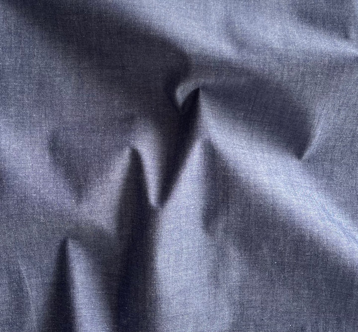 Light-Weight Washed Demin Stretch Cotton Lawn Shirting (Made in Italy)