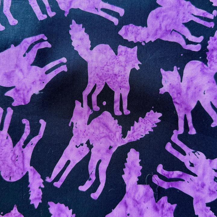 Purple Scaredy Cats Cotton Batik (Made in Indonesia)
